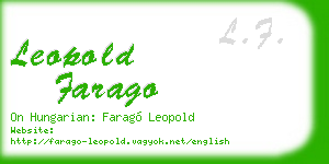 leopold farago business card